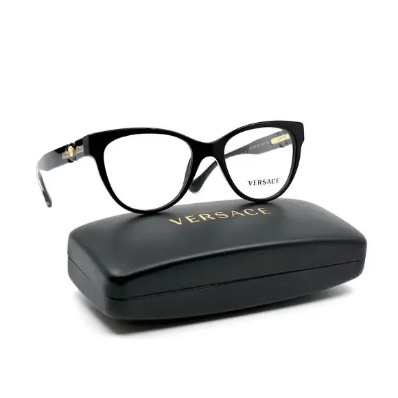 NEW VERSACE VE3304 GB1 BLACK EYEGLASSES FRAME - Picture 4 of 12